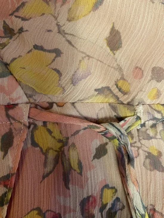 Sundance Silk Floral Wrap Dress Pink Boho Cottagecore Long Sleeve Size 6 NWT - Picture 13 of 13